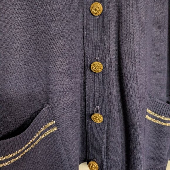 Vintage Bay Point Threads Nautical Cardigan Womens Size Medium Embroidered Crest - Picture 5 of 14
